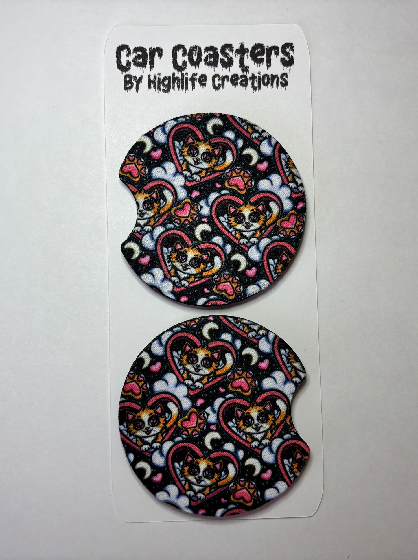 Kitty Love Car Coasters