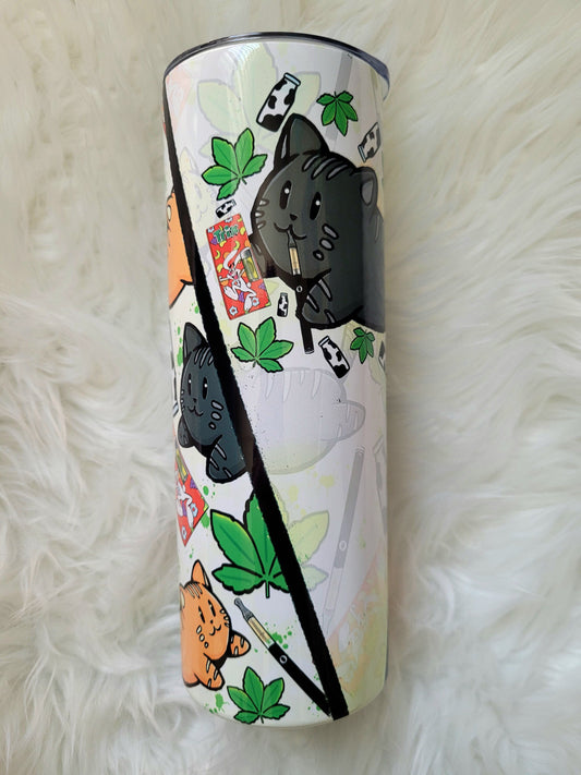 20oz 420 Kitty Tumbler Travel Mug