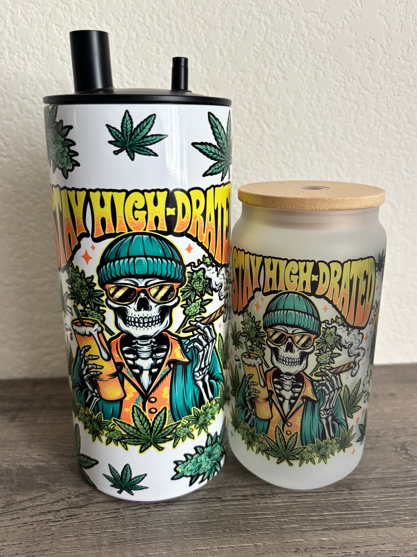 18oz Stay High-drated Frosted Glass Tumbler