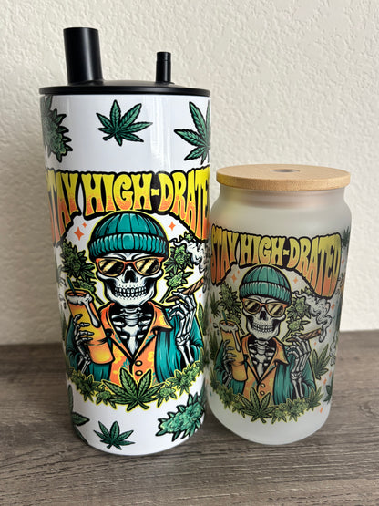 18oz Stay High-drated Frosted Glass Tumbler