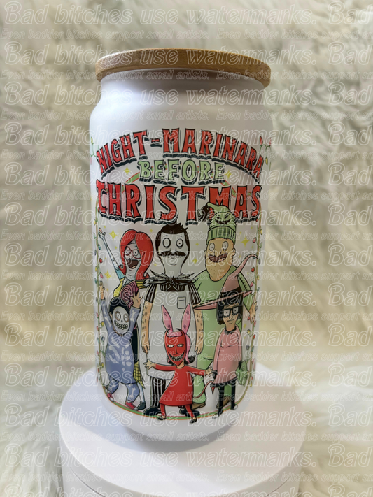 18oz BobsBurgers Nightmarinara Frosted Glass Tumbler
