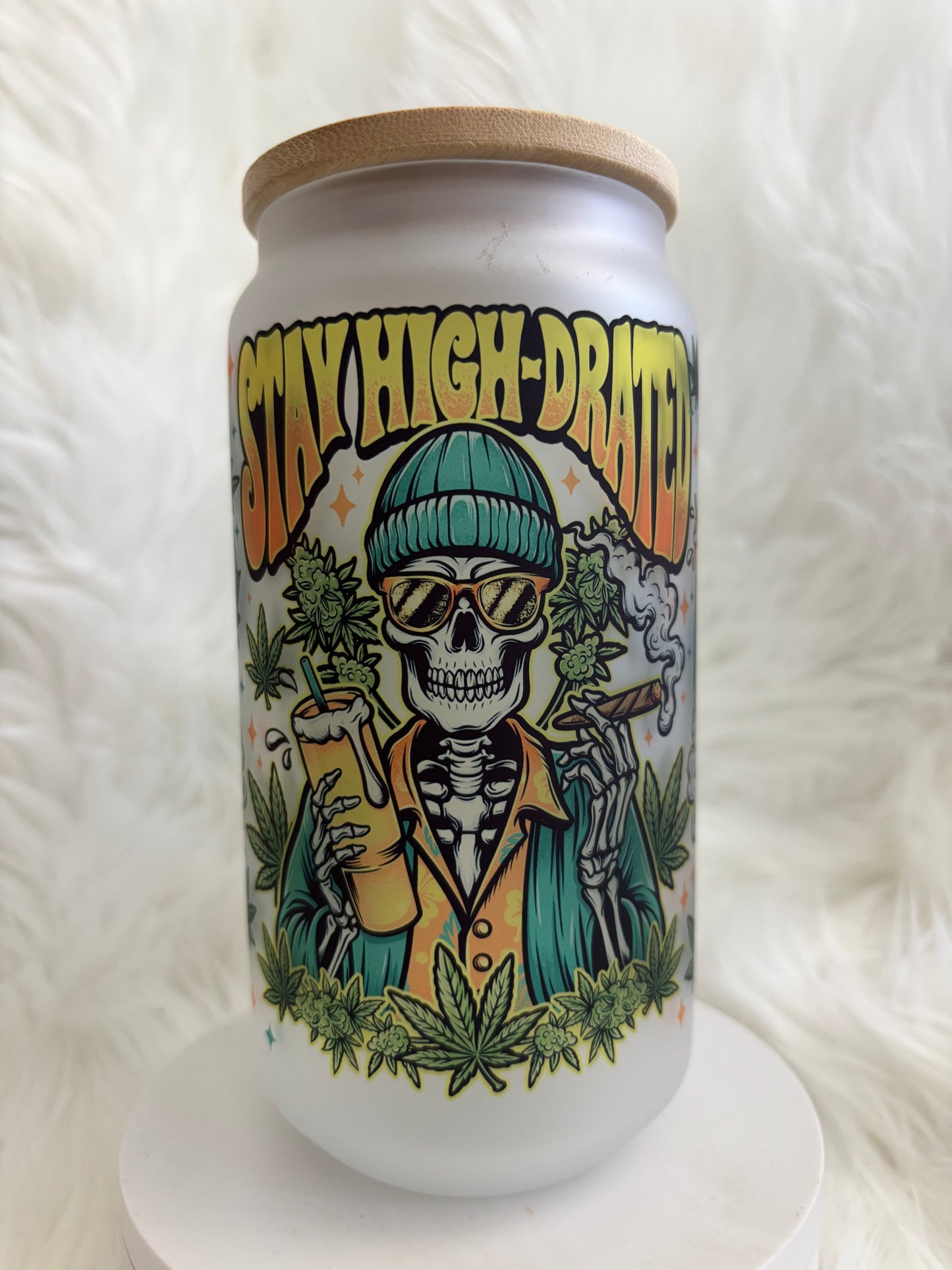 18oz Stay High-drated Frosted Glass Tumbler