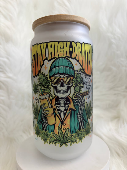 18oz Stay High-drated Frosted Glass Tumbler