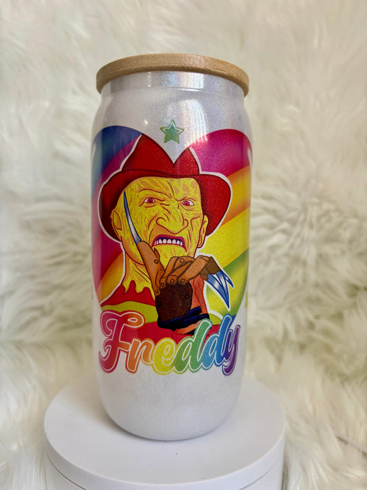 18oz LF inspired Freddy Shimmer Glass Tumbler