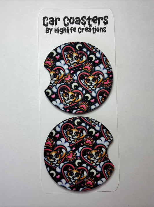 Kitty Love Car Coasters
