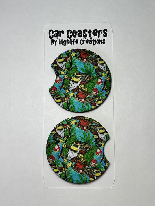 Stoner Gamer D Kong Car Coasters