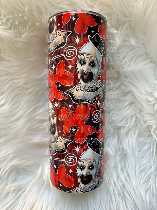 20oz Terrifier Clown Art Balloon Tumbler