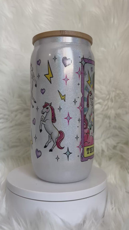 18oz BobsBurgers Tarot the Twerk Shimmer Glass Tumbler