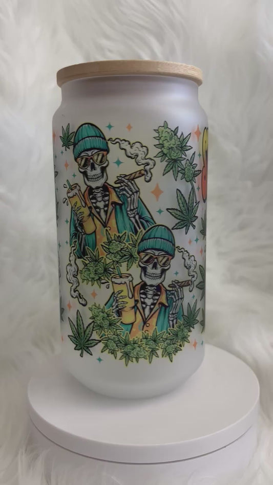 18oz Stay High-drated Frosted Glass Tumbler