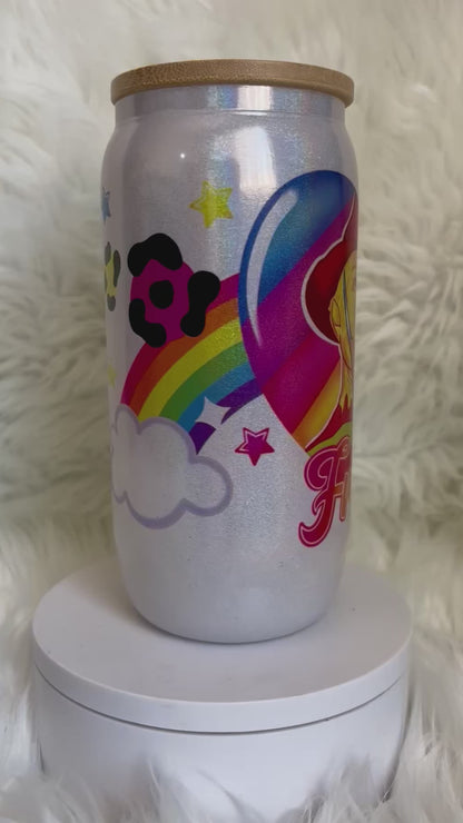 18oz LF inspired Freddy Shimmer Glass Tumbler