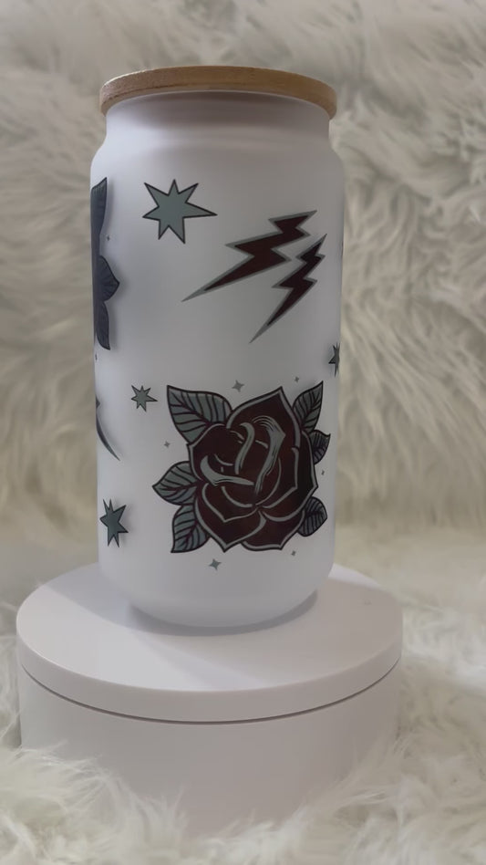 18oz Spooky Bitch Frosted Glass Tumbler