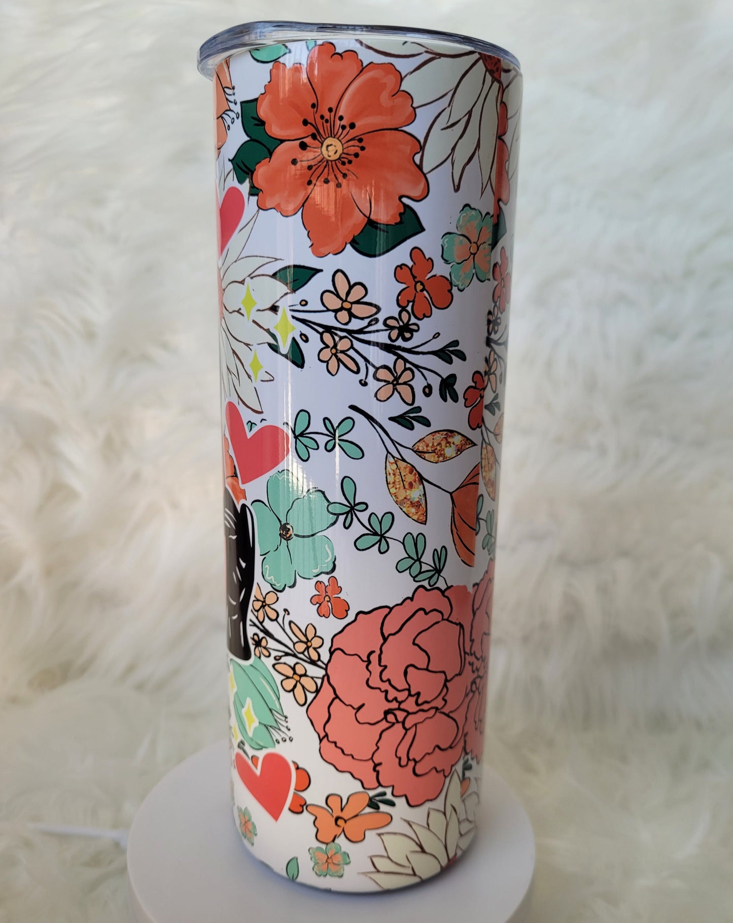 20oz Pink Floral Horror Tumbler Travel Mug