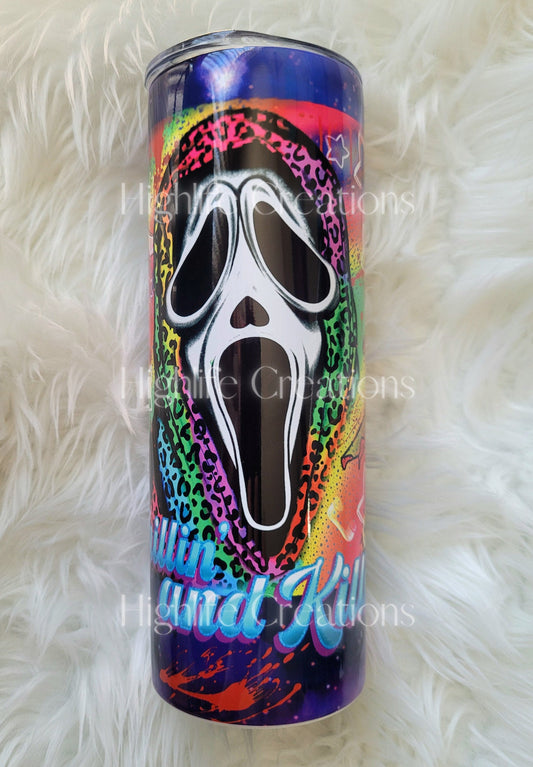 20oz LF Inspired Horror Chillin' and Killin' Tumbler Travel Mug