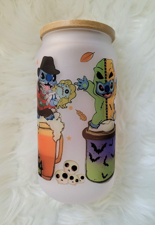 18oz Horror Cartoon Character Frosted Glass Tumbler Can