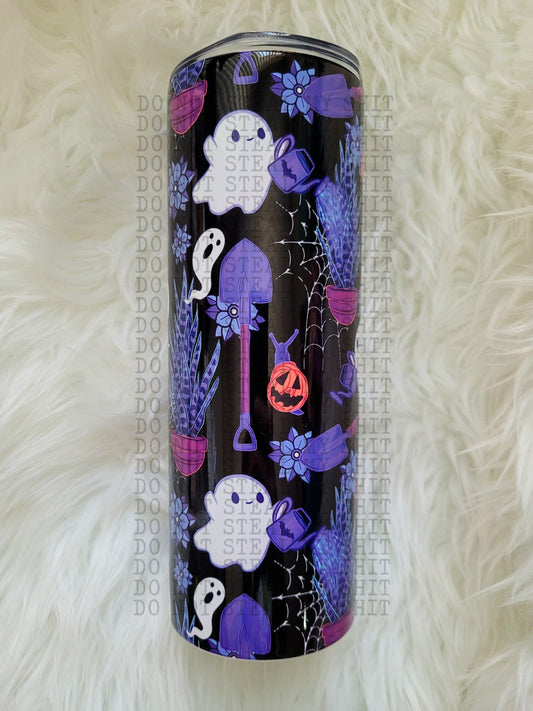 20oz Purple Garden Ghosts Tumbler Travel Mug